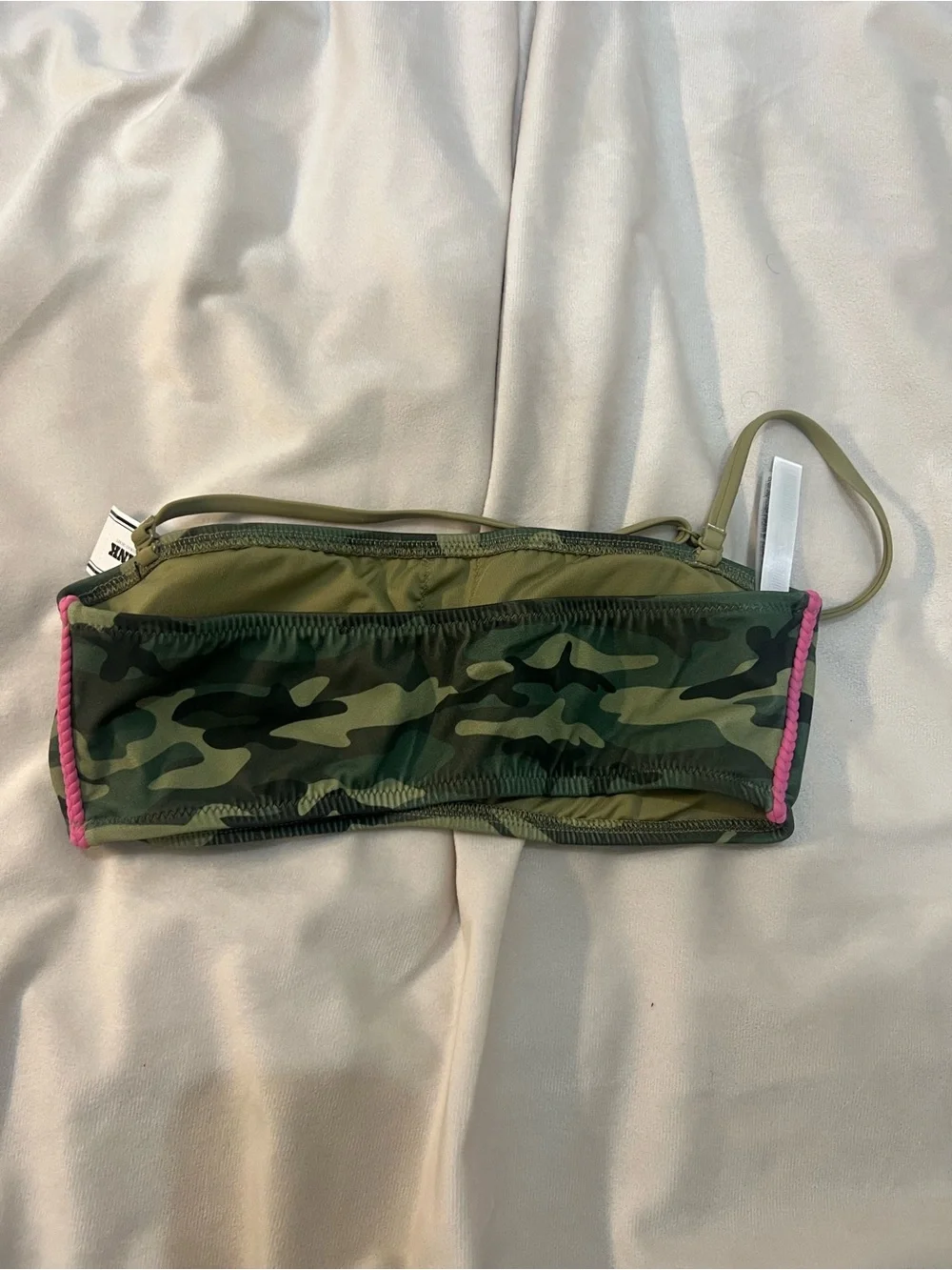 PINK Victoria's Secret Green Camo Rhinestone Bandeau